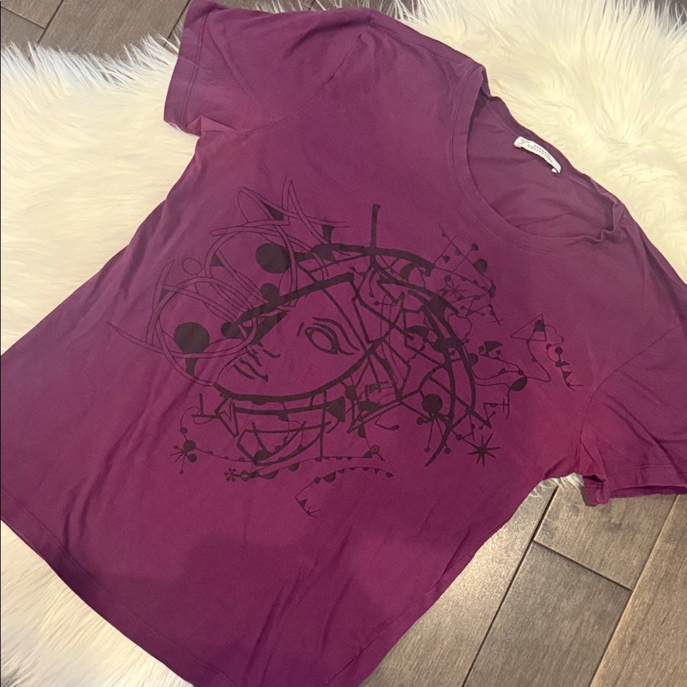Versace Collection Men’s Purple Half-Medusa Graphic T-Shirt - Size M - READ!